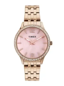Timex Women Stainless Steel Bracelet Style Straps Analogue Watch TWEL230SMU02