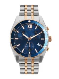 Timex Men Patterned Dial & Stainless Steel Bracelet Style Straps Watch TWEG298SMU02