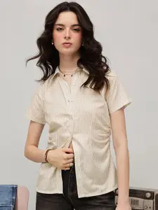 STREET 9 Classic Slim Fit Vertical Stripes Striped Cotton Casual Shirt