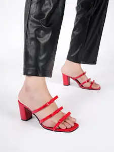 Lavie Women Solid Regular Party Block Heel Sandals with Western - Embellished