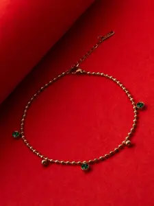 PANASH Gold-Plated Kundan Anklet