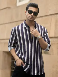 Powerlook Men Striped Spread Collar Casual Shirt