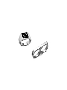 NEERAJYOTI Men Alloy Finger Ring Set of 2