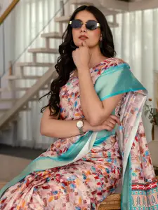 Satrani Woven Design Zari Silk Blend Ready to Wear Saree