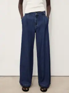 MANGO Women Wide Leg Mid-Rise Jeans