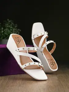 Zebba Women Embellished Wedge Heel Open Toe Strappy Sandals