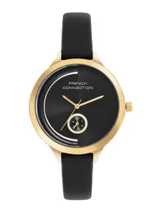 French Connection Women Dial & Leather Straps Analogue Watch FCB12BL