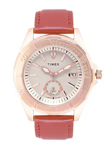 Timex Men Leather Straps Analogue Watch TWEG30200