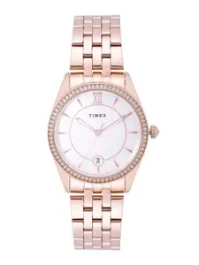 Timex Women Mother of Pearl Dial Bracelet Style Straps Analogue Watch TWEL25102