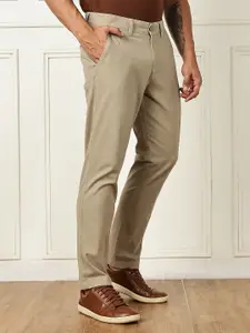 Thomas Scott Men Solid Smart Straight Fit Mid-Rise Casual Chinos