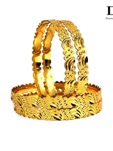 DMJ Gold Brass Gold-Plated Bangle