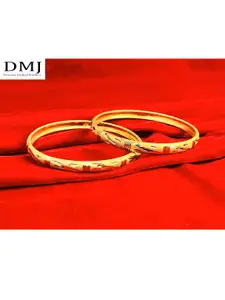 DMJ Gold Brass Gold-Plated Bangle