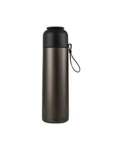 iSWEVEN Black Single Stainless Steel Solid Double Wall Vacuum Water Bottle