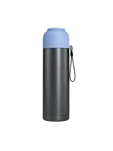 iSWEVEN Grey Single Stainless Steel Solid Double Wall Vacuum Water Bottle
