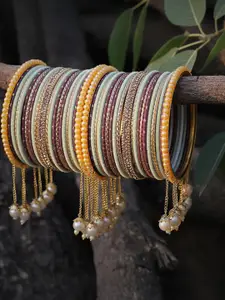 RIJOLI Sea Green Alloy Gold-Plated Bangle