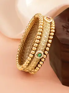 Peora Gold-Plated Openable Kada Textured Bangle