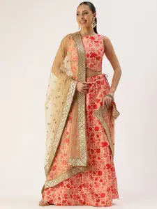 Ethnovog Printed Ready to Wear Lehenga & Unstitched Blouse With Dupatta