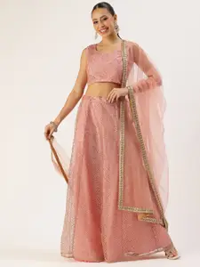 Ethnovog Embellished Ready to Wear Lehenga & Unstitched Blouse With Dupatta