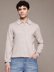 MANGO MAN Polo Collar Woollen Pullover