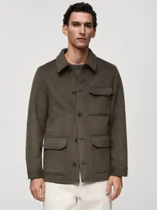 MANGO MAN Pocket Detail Fleece Tailored Jacket