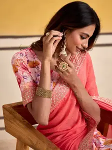 Satrani Sequinned Pure Georgette Saree