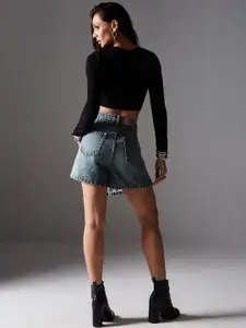 Miss Chase Unified Harmony High-Rise Denim Mini Skorts