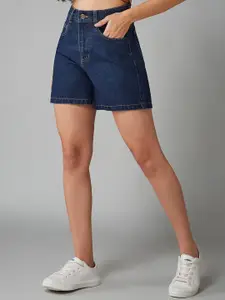 DOLCE CRUDO Women High-Rise Denim Shorts