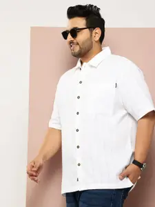 Thomas Scott Men Plus Size Premium Textured Casual Shirt