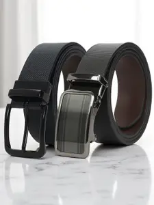 CRUSSET Men Pack Of 2 Leather Formal Belt