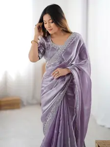 Satrani Embellished Sequinned Celebrity Tissue Saree