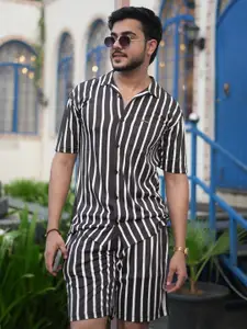 STARFOX Striped Shirt With Shorts Co-Ords