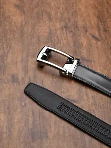 LOUIS STITCH Premium VT Leather Chrome Buckle Auto Lock Belt