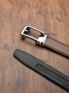 LOUIS STITCH Premium VT Leather Chrome Buckle Auto Lock Belt