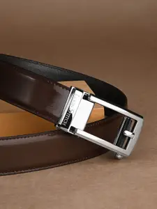 LOUIS STITCH Premium VT Leather Chrome Buckle Auto Lock Belt