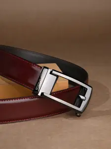 LOUIS STITCH Premium VT Leather Gunmetal Black Buckle Auto Lock Belt