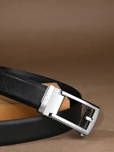 LOUIS STITCH Premium VT Leather Chrome Buckle Auto Lock Belt