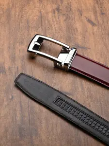 LOUIS STITCH Premium VT Leather Chrome Buckle Auto Lock Belt