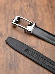 LOUIS STITCH Premium VT Leather Chrome Buckle Auto Lock Belt
