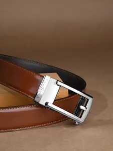 LOUIS STITCH Premium VT Leather Chrome Buckle Auto Lock Belt