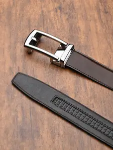 LOUIS STITCH Premium VT Leather Chrome Buckle Auto Lock Belt