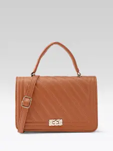 Mast & Harbour Textured Structured Satchel with Quilted
