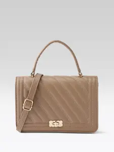 Mast & Harbour Textured Structured Satchel with Quilted