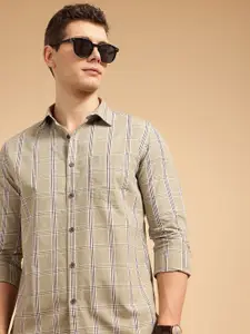 French Connection Men Premium Slim Fit Checked Pure Cotton Casual Shirt