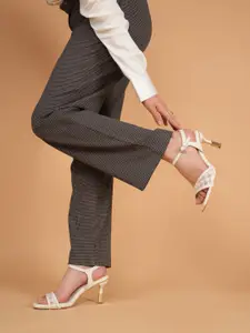 DROP BOLD Women Textured Slim Heeled Sandals