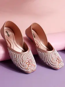 Anouk Women Mojaris with Embroidered Flats