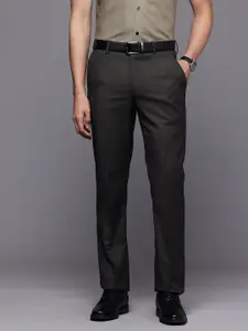 Louis Philippe Men Textured Slim Fit Formal Trousers