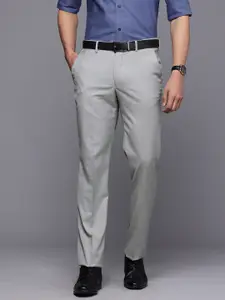 Louis Philippe Men Textured Slim Fit Formal Trousers