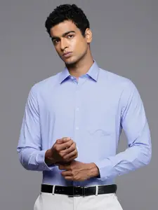 Louis Philippe Pure Cotton Grid Tattersall Checks Slim Fit Formal Shirt