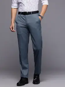 Louis Philippe Men Textured Slim Fit Formal Trousers