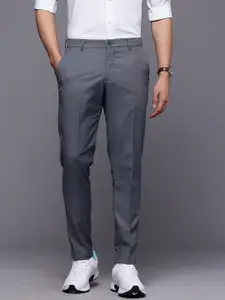 Louis Philippe Ath.Work Men Textured Comfy Tapered Fit Smart Casual Chinos Trousers